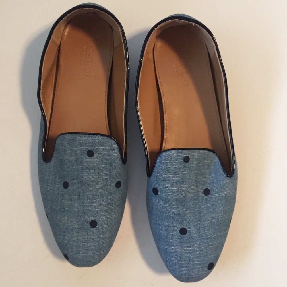 J Crew Slip On Fabric Loafers 7.5 Denim Blue
